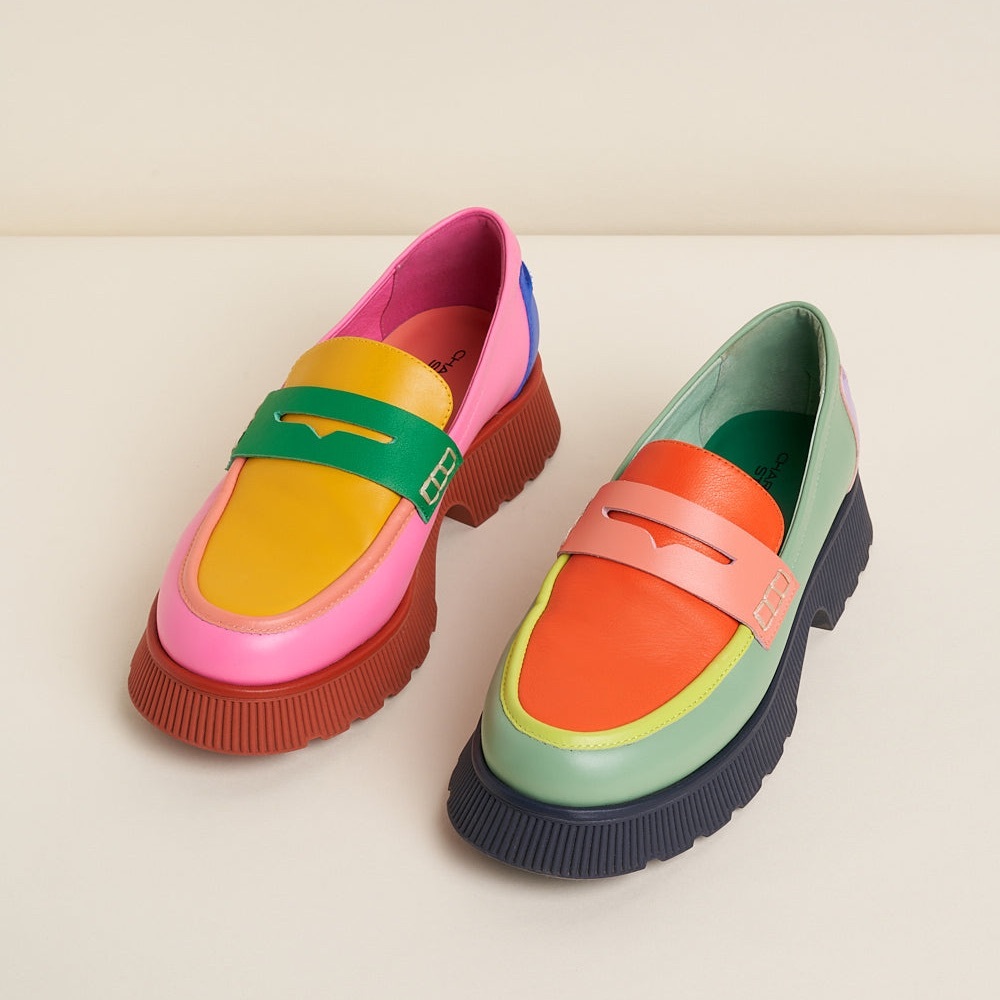 Adam in Solimar Charlotte Stone Mismatched Loafers
